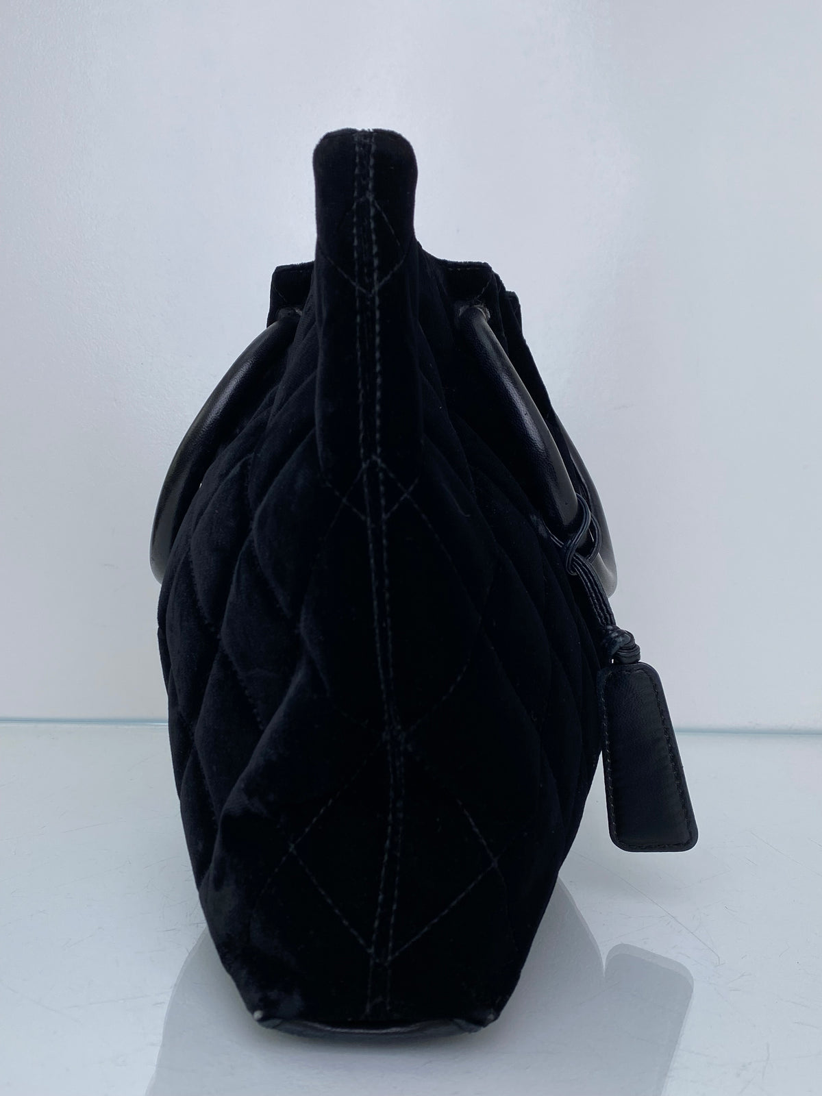Chanel Vintage Black Velvet Tote Bag GHW
