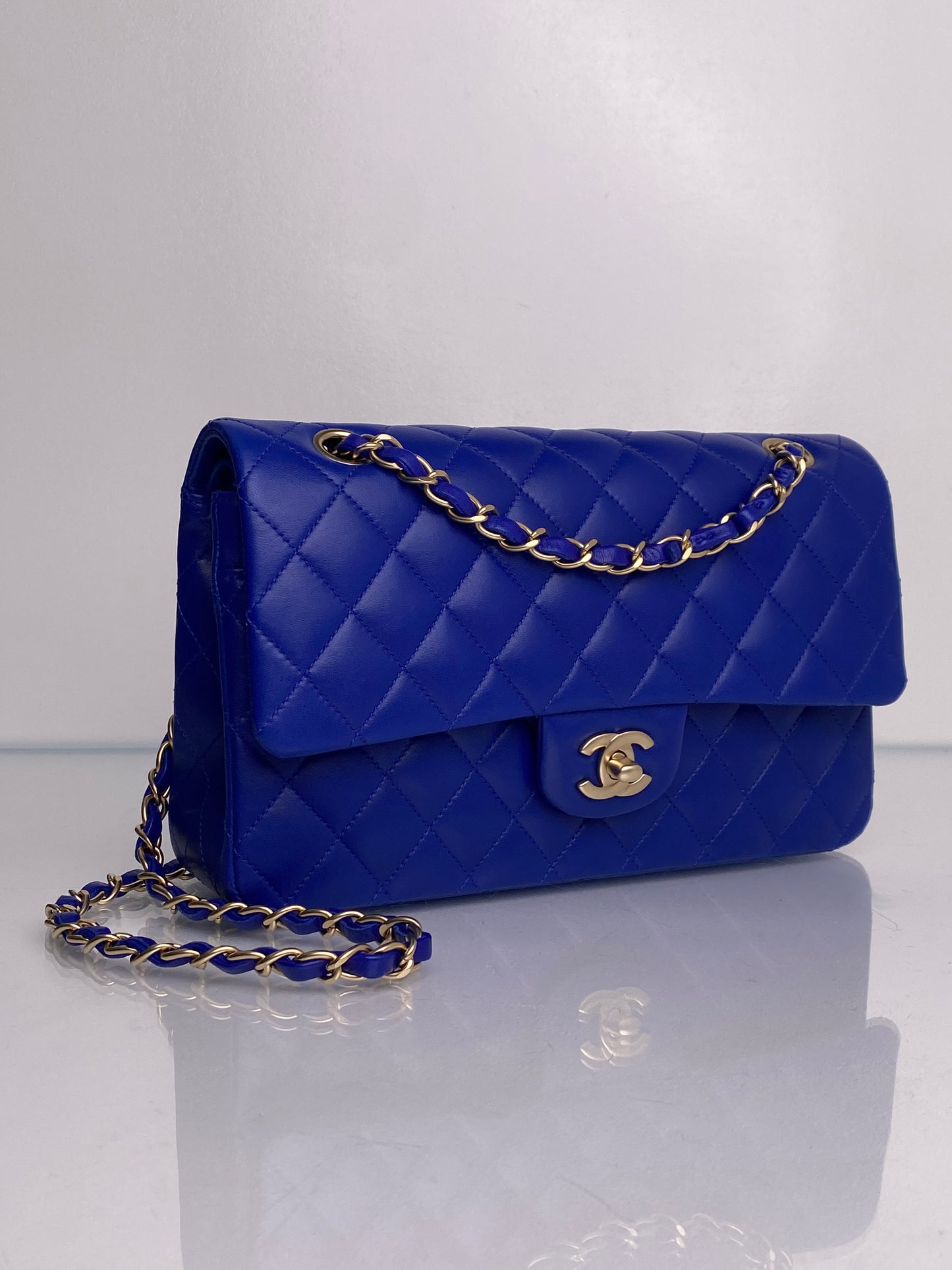 Chanel Medium Royal Blue Lambskin Matte GHW