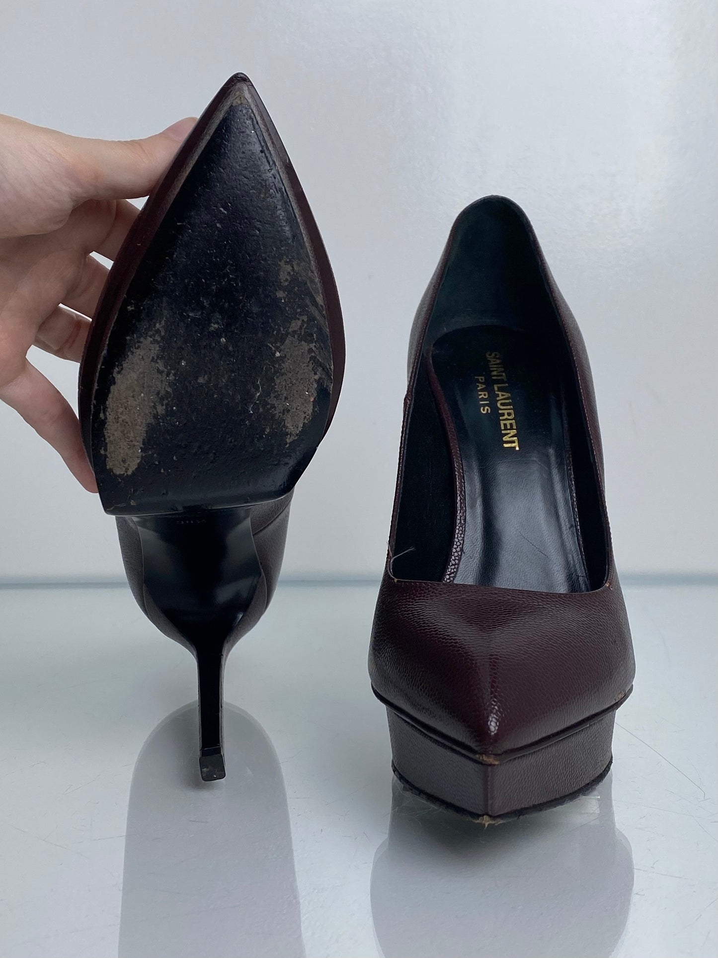 Saint Laurent Burgundy Pumps, 38.5