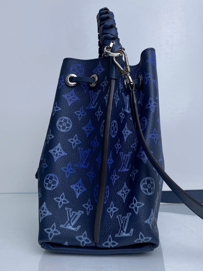 Louis Vuitton Navy Flight Mode Mahina Muria Bucket Bag SHW