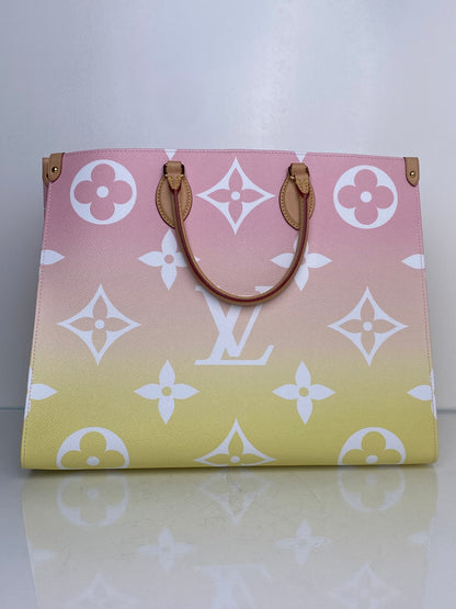 Louis Vuitton Pink & Yellow Gradient Giant Monogram OnTheGo GM Tote Bag GHW