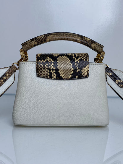 Louis Vuitton White / Snakeskin Capucine Bag GHW