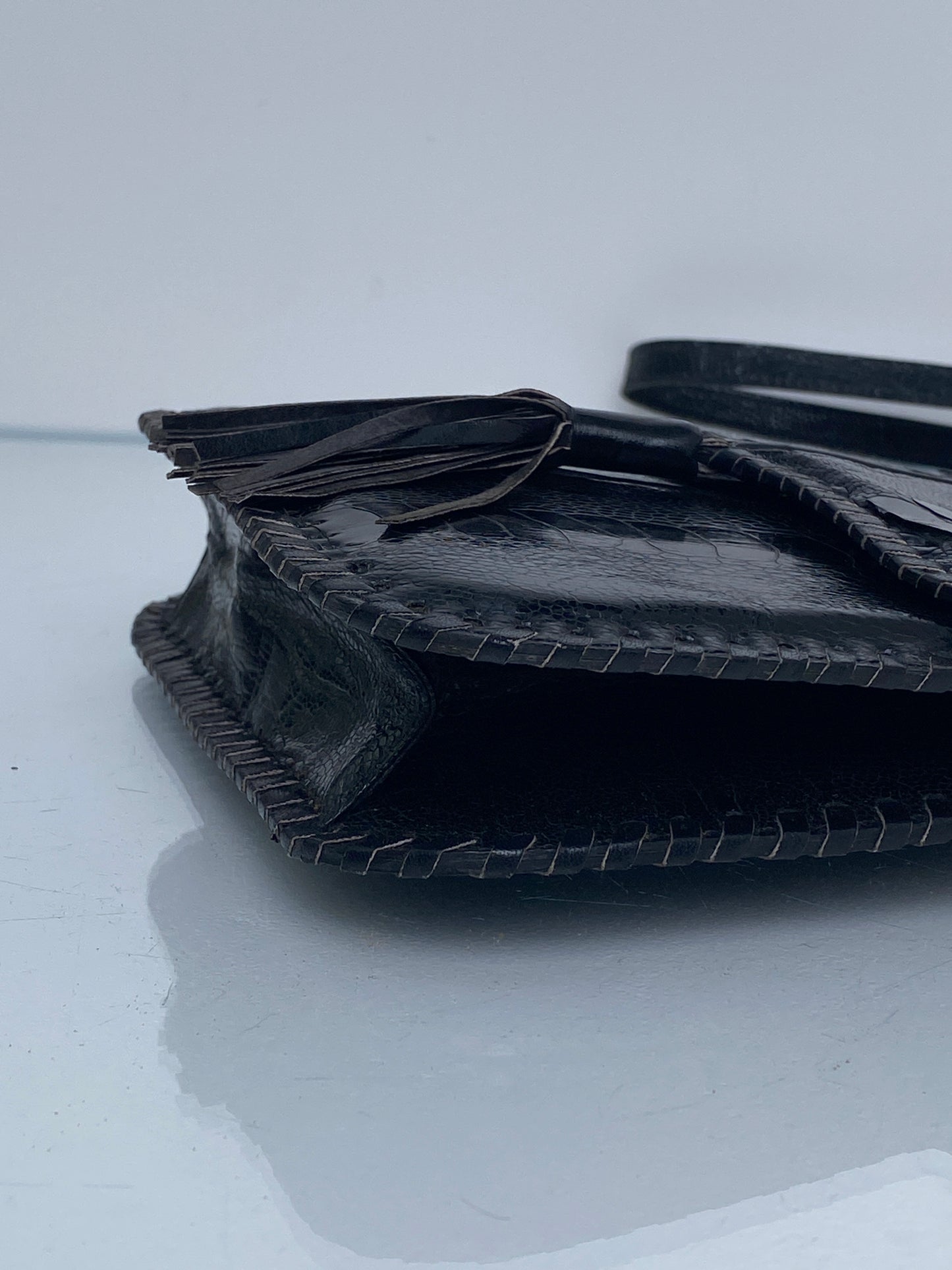 Saint Laurent Vintage Exotic Tassel Crossbody Bag, As is