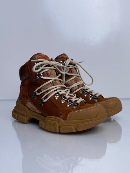 Gucci Brown/Tan GG Hiking Boots, 38