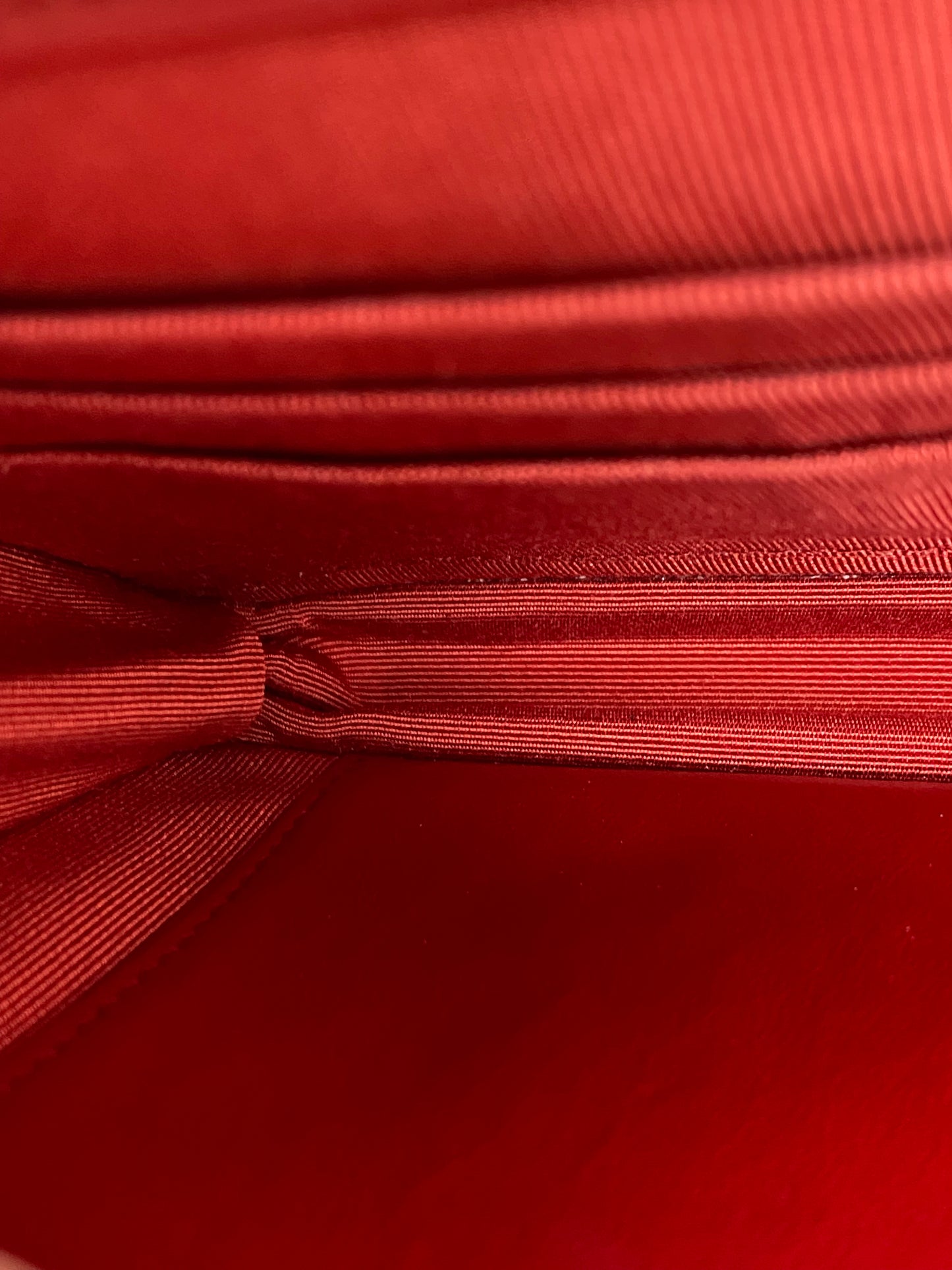 Chanel Red Lambskin Leather Wallet on Chain SHW