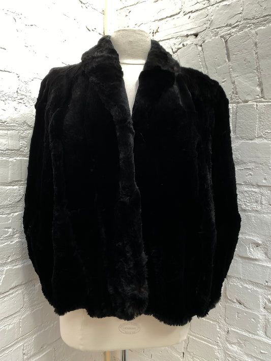 Mortons Black Fur Cape, M