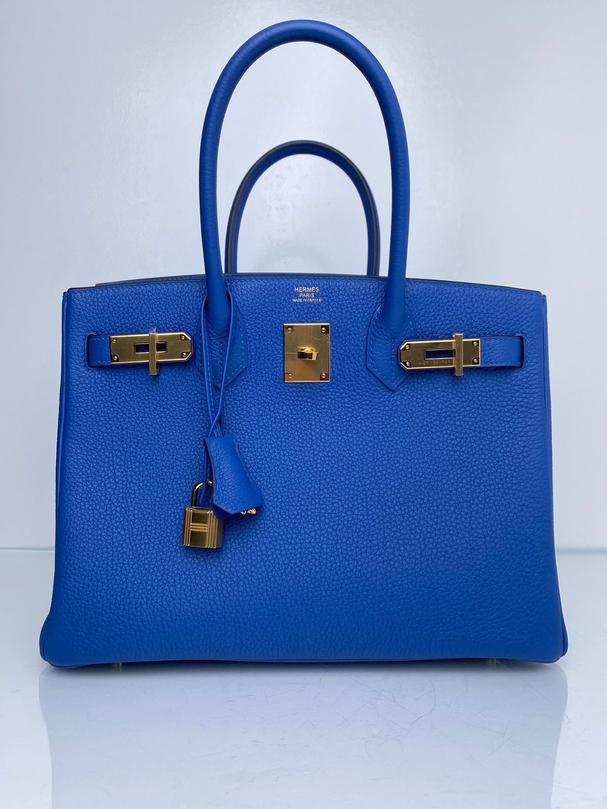 Hermes Birkin 30 Bleu Zellige Togo GHW #U