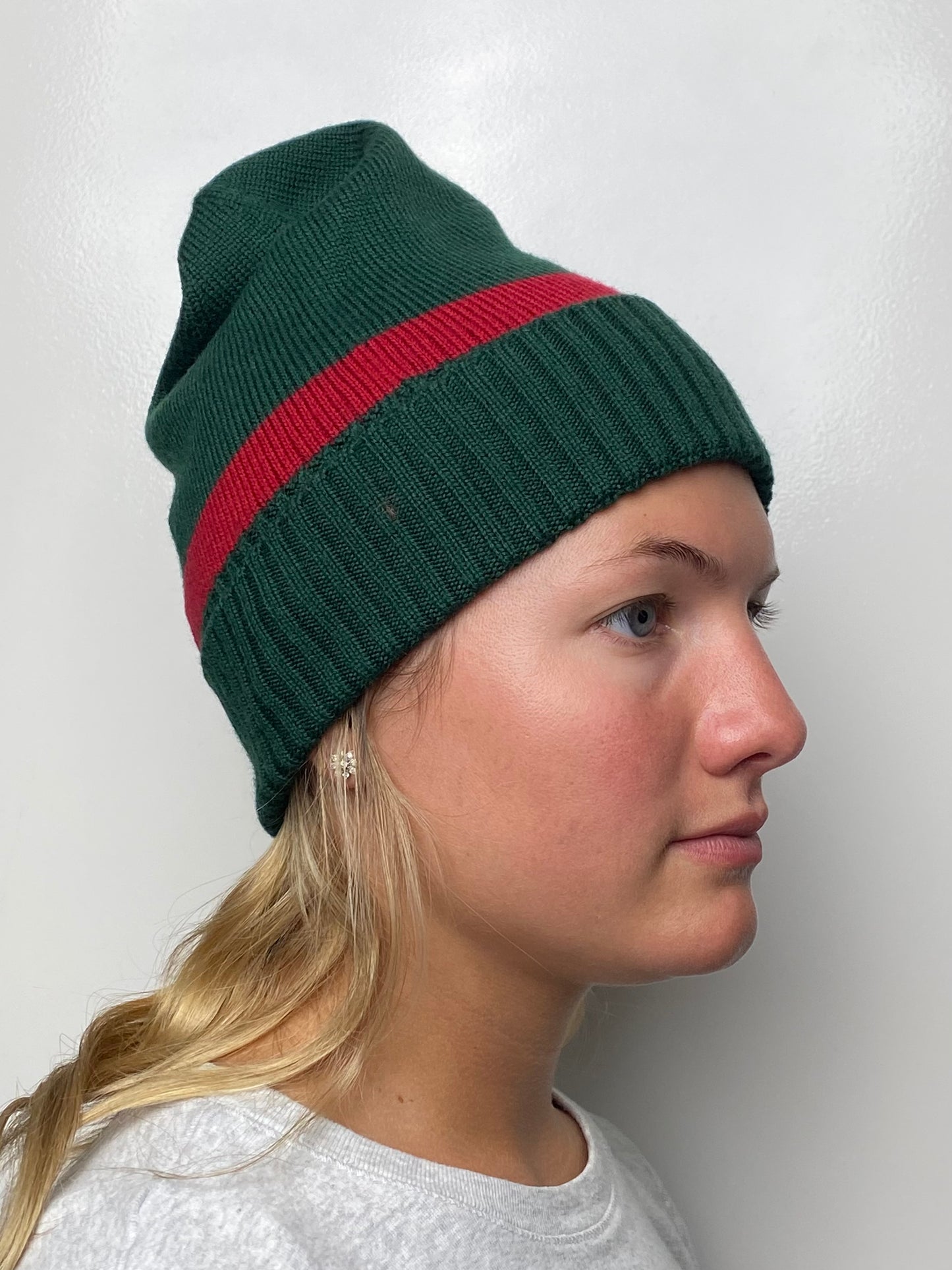Gucci Green & Red Stripe GG Beanie