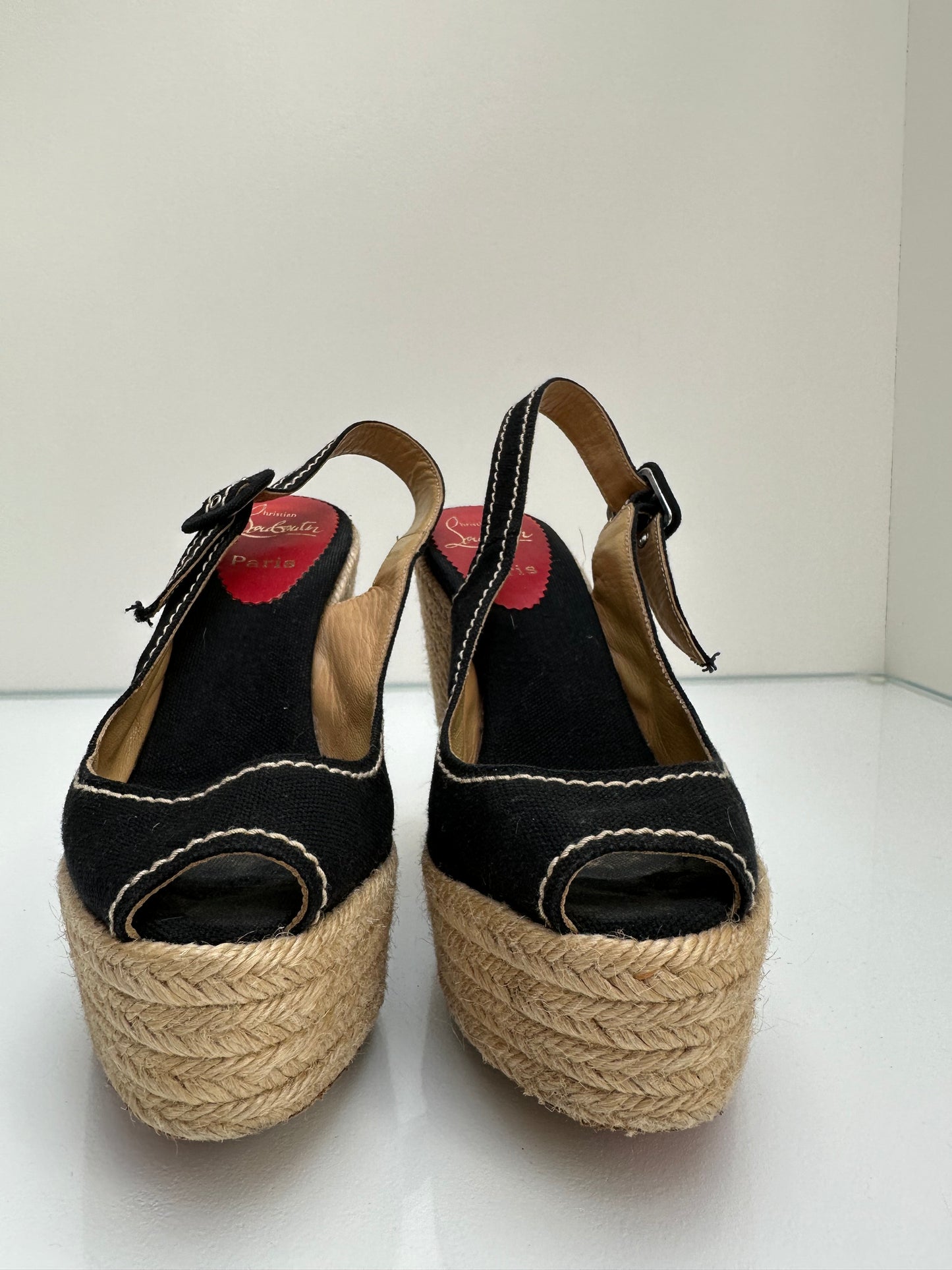 Christian Louboutin Black Wedges, 37