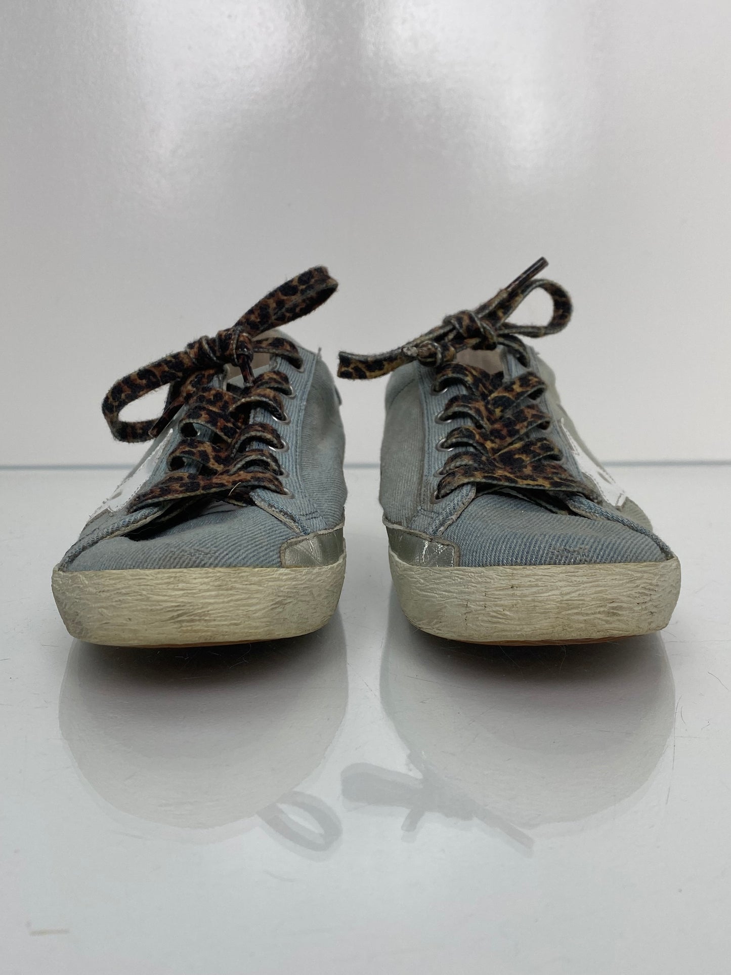 Golden Goose Denim & White Star Sneakers, 38
