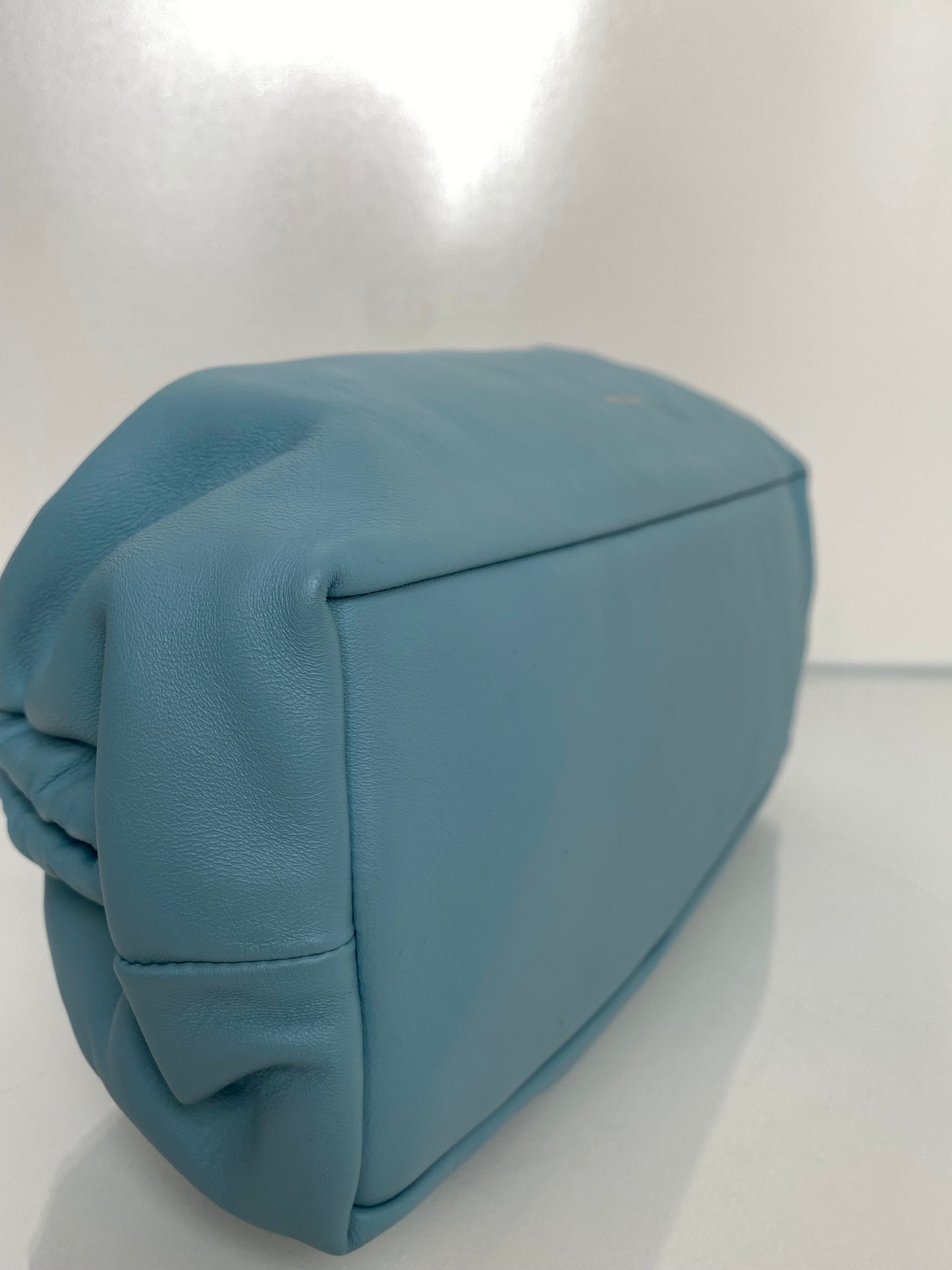 Mansur Gavriel Blue Leather Cloud Clutch