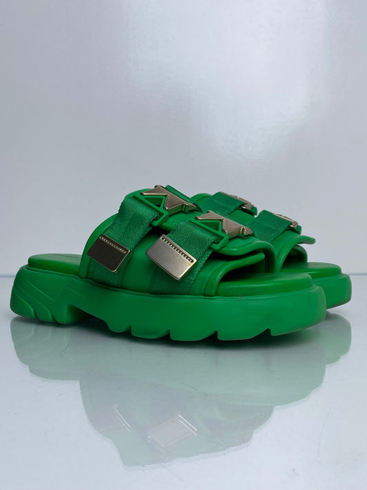 Bottega Veneta Green Flash Sandals, 39