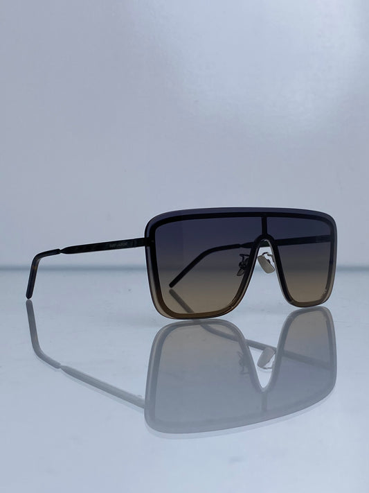 Saint Laurent Silver Shield Ombre Sunglasses