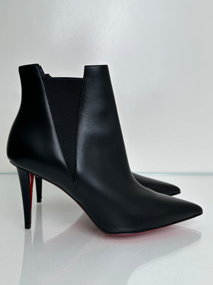 Christian Louboutin Black Pointed Toe Booties, 38