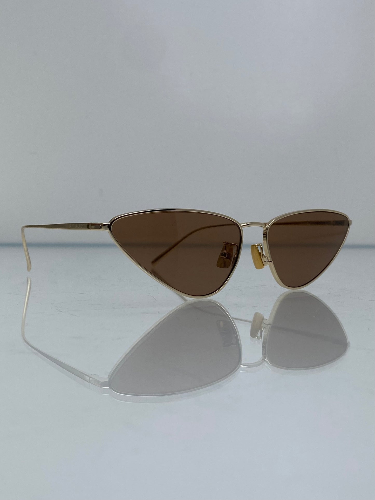 Saint Laurent Gold Retro Triangle Sunglasses
