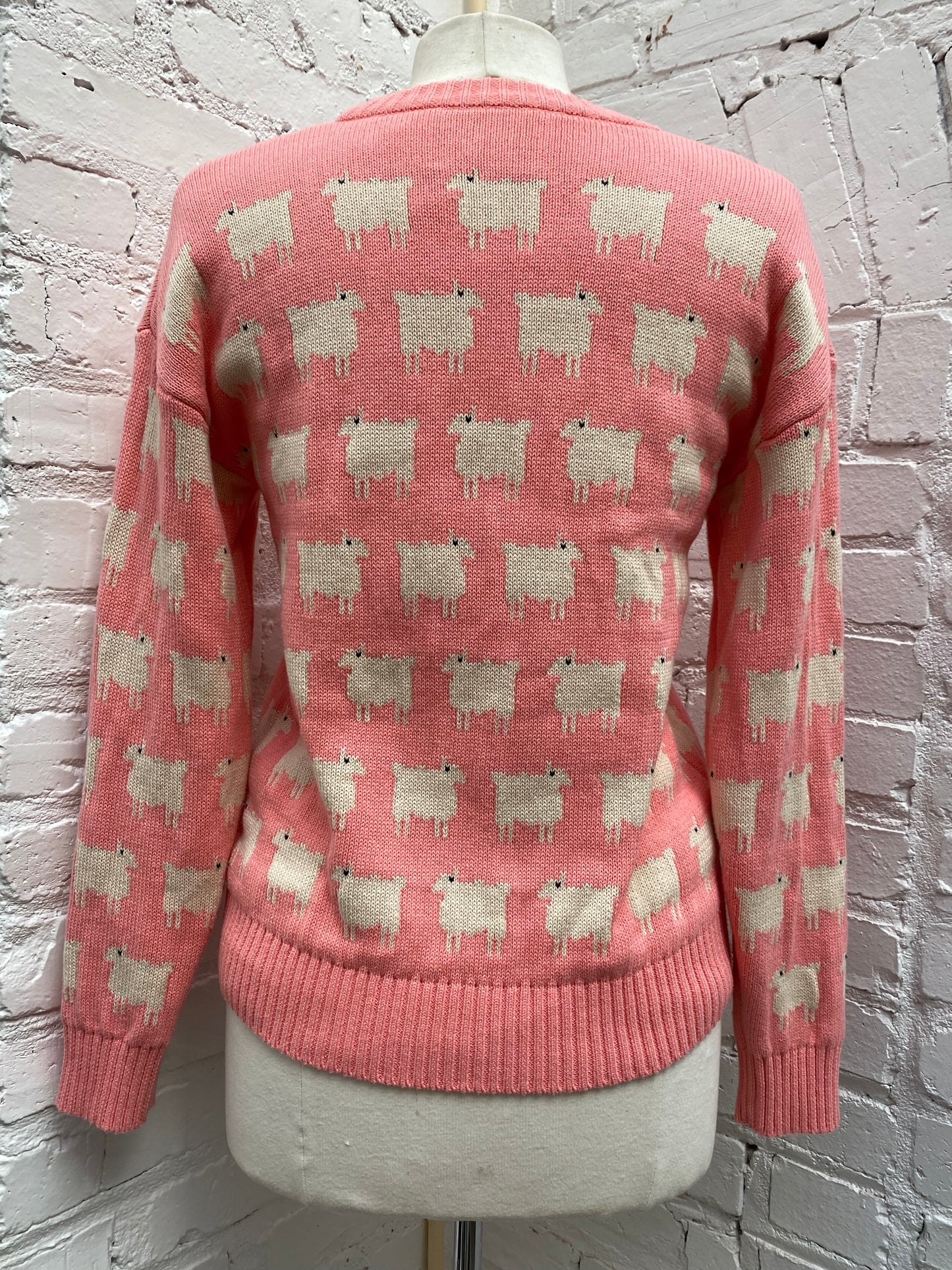 Warm & Wonderful Neon Pink Lamb Sweater, M