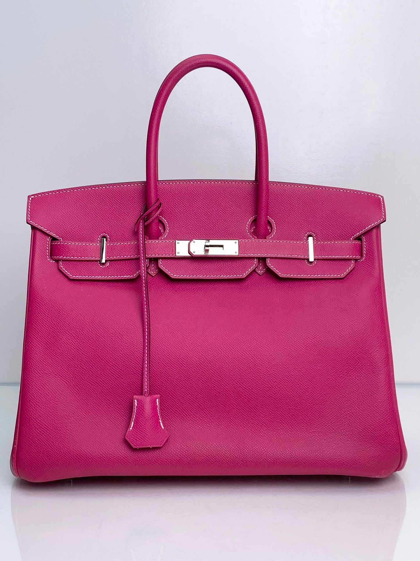 Hermes Birkin 35 Rose Tyrien Candy PHW #N
