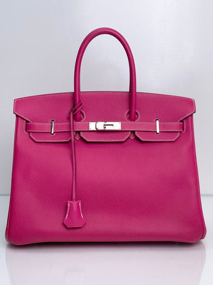 Hermes Birkin 35 Rose Tyrien Candy PHW #N