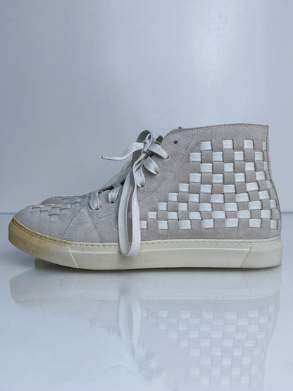 Marc Jacobs Men’s White & Gray Suede High Top Sneakers, 12
