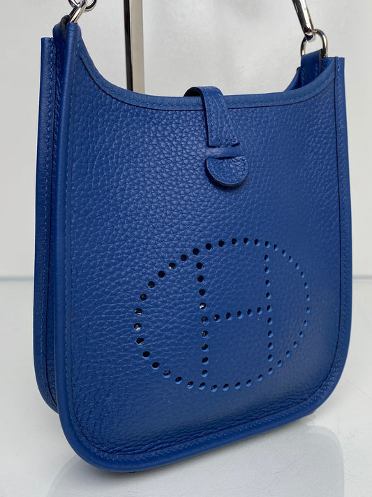 Hermes Evelyne TPM Bleu Tie Clemence PHW