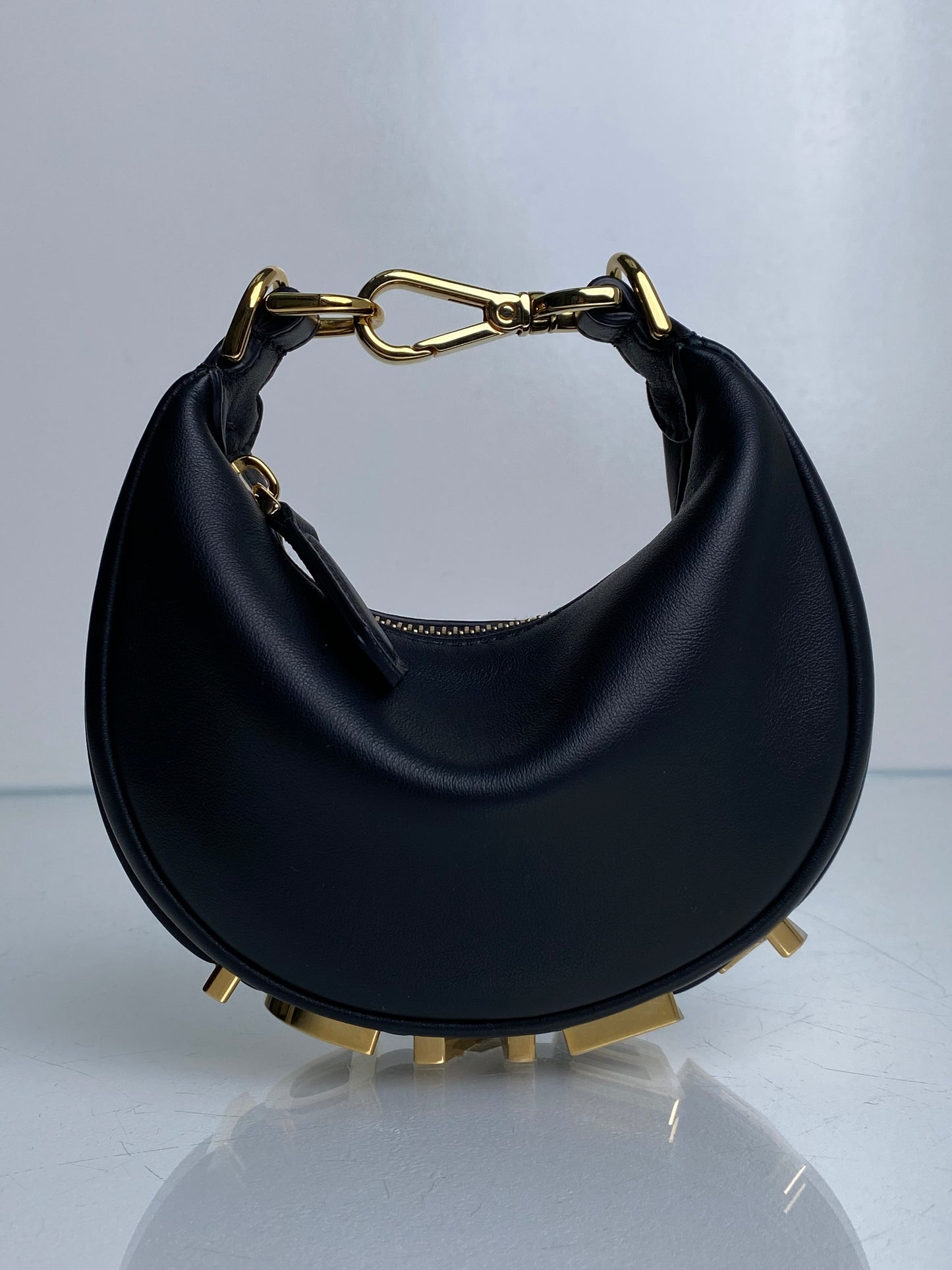 Fendi Black Nano Fendigraphy Bag / Charm GHW