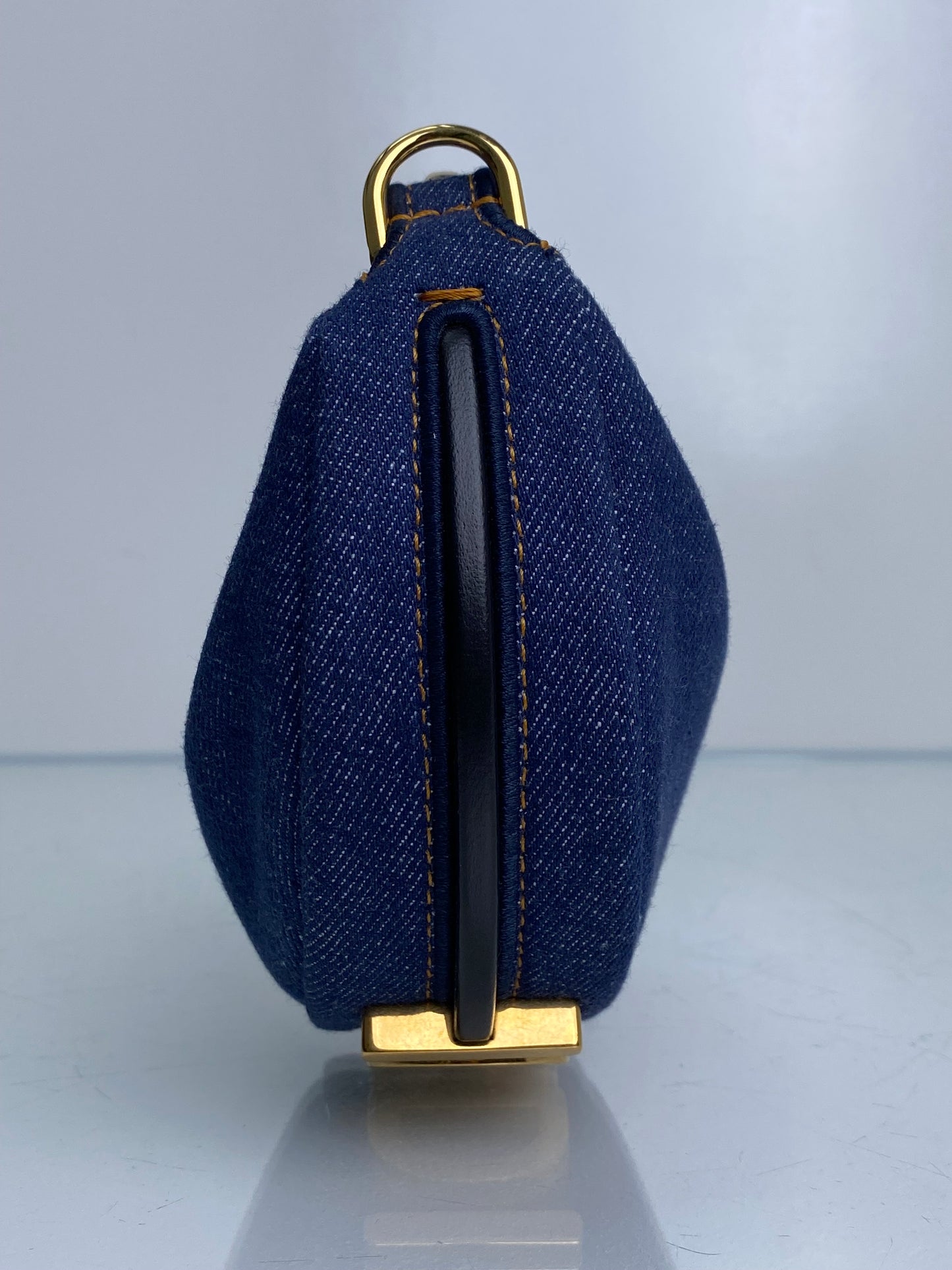 Fendi Blue Denim Fendigraphy Nano Bag / Charm GHW