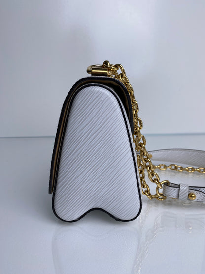 Louis Vuitton White Twist Lock Epi Crossbody Bag GHW