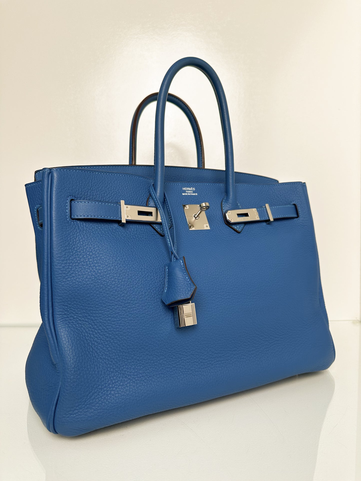 Hermes Birkin 35 Mykonos Clemence PHW #O