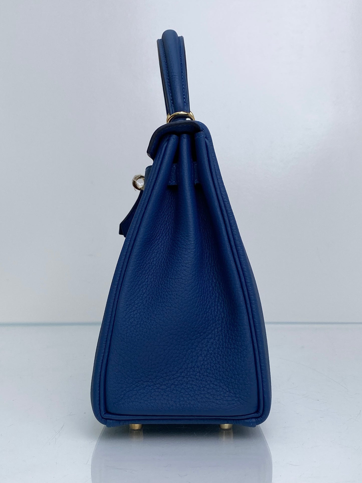 Hermes Kelly 25 Bleu Agate Togo GHW #K