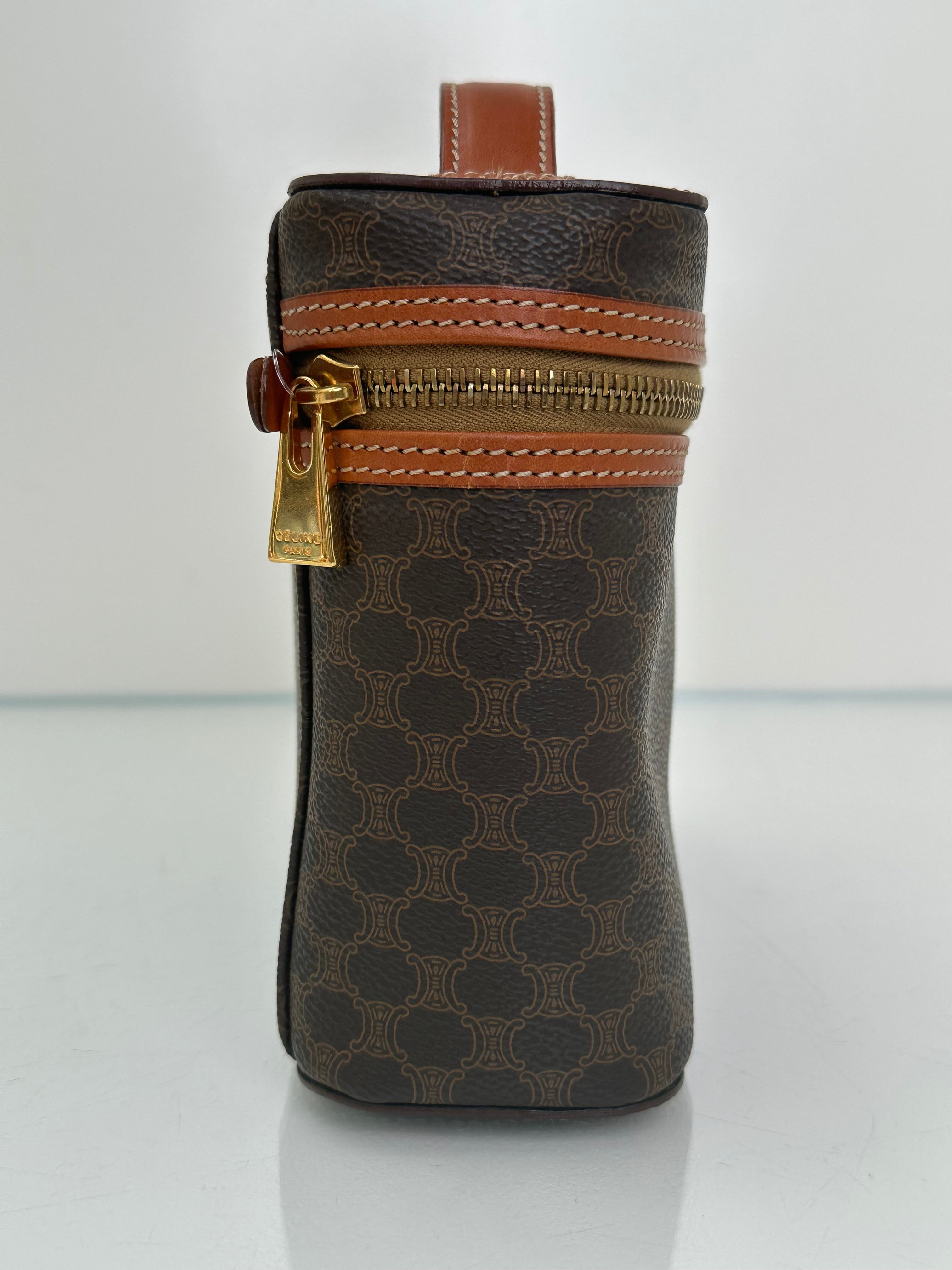 希少✨Vintage Celine Vanity Bag Macadam Celine Canvas Macadam East/West Vanity Bag GHW