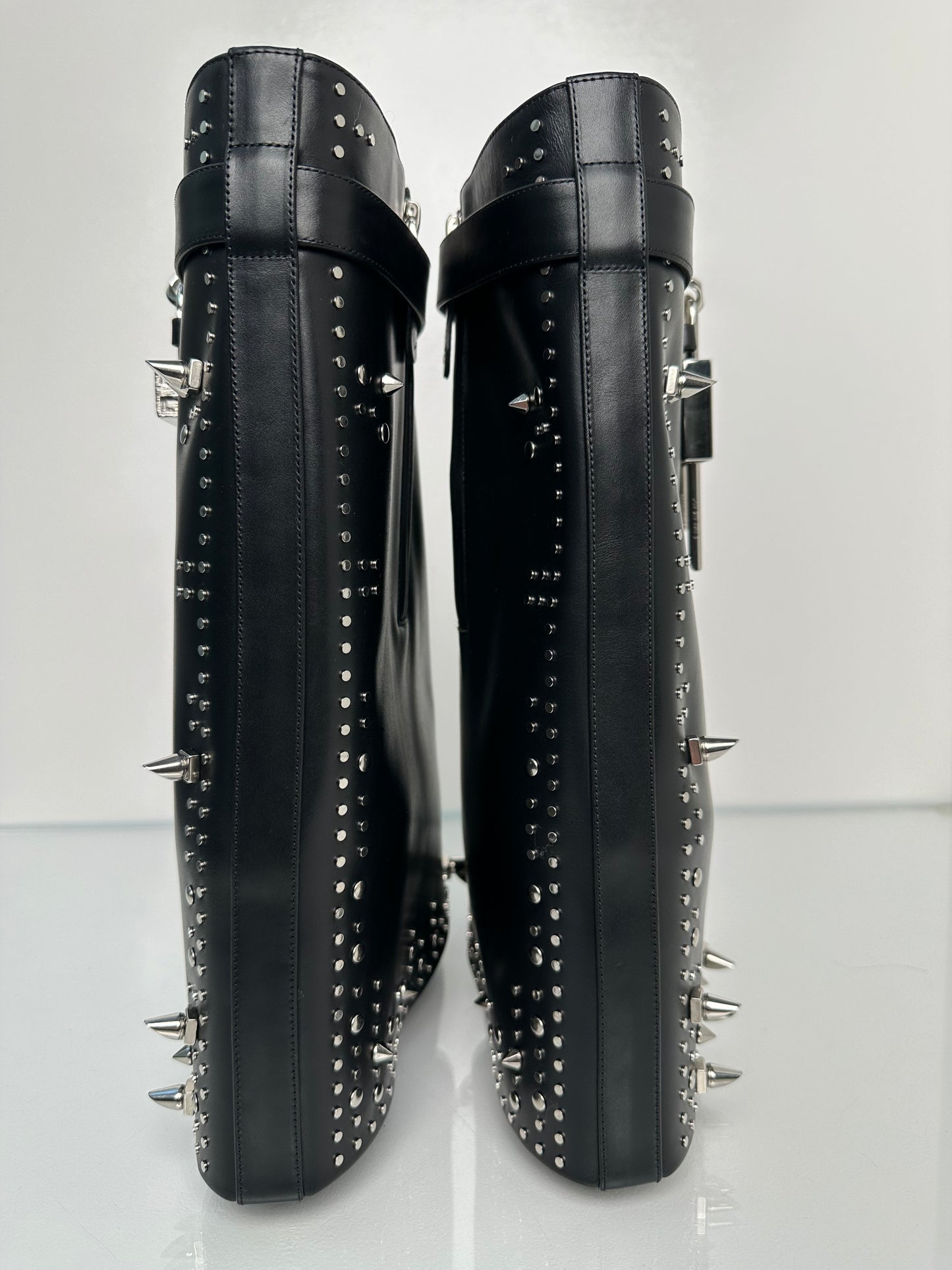 Givenchy Shark Lock Short Studded Black Boots 42