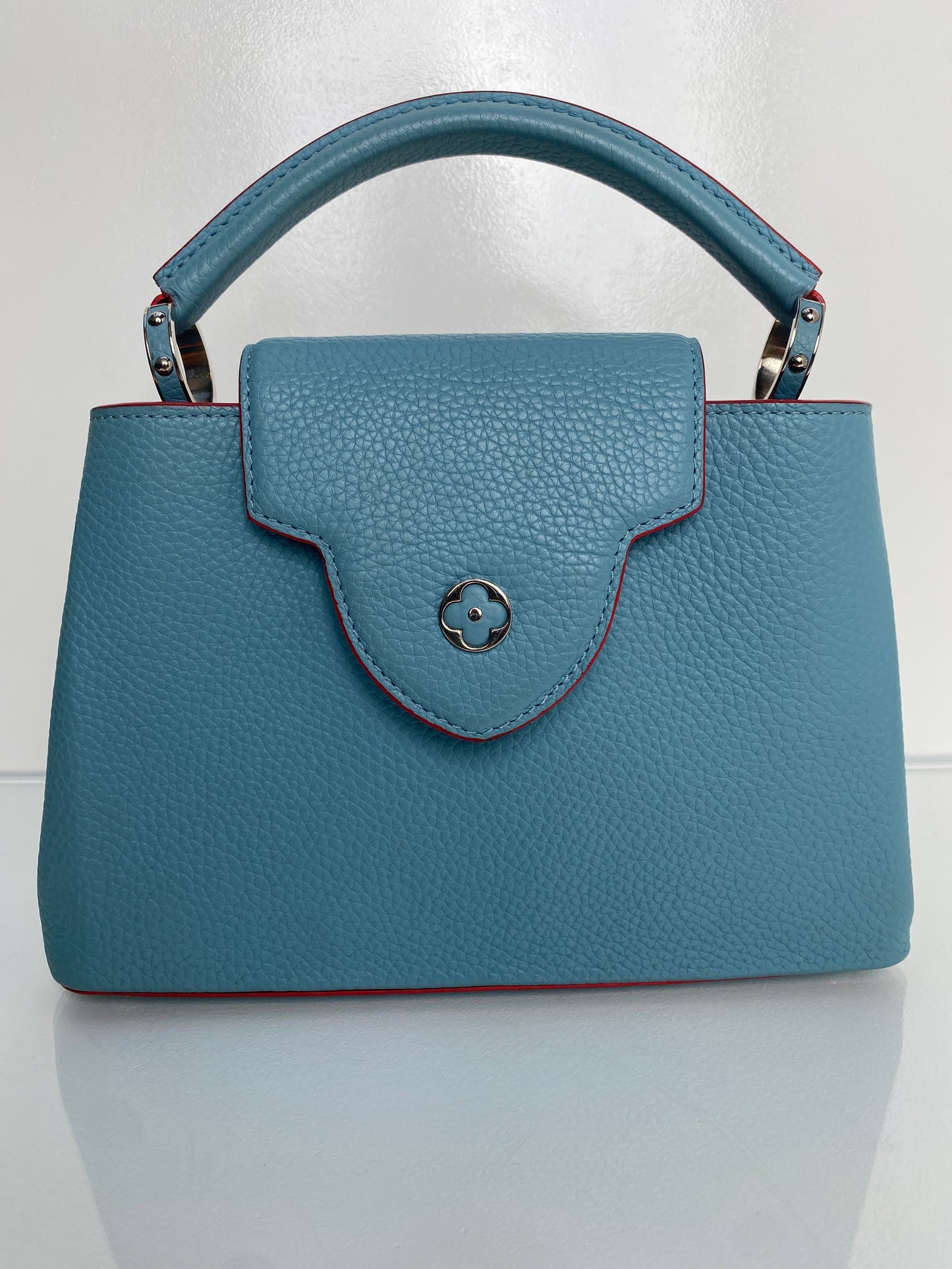 Louis Vuitton Blue & Coral Capucine MM Bag SHW