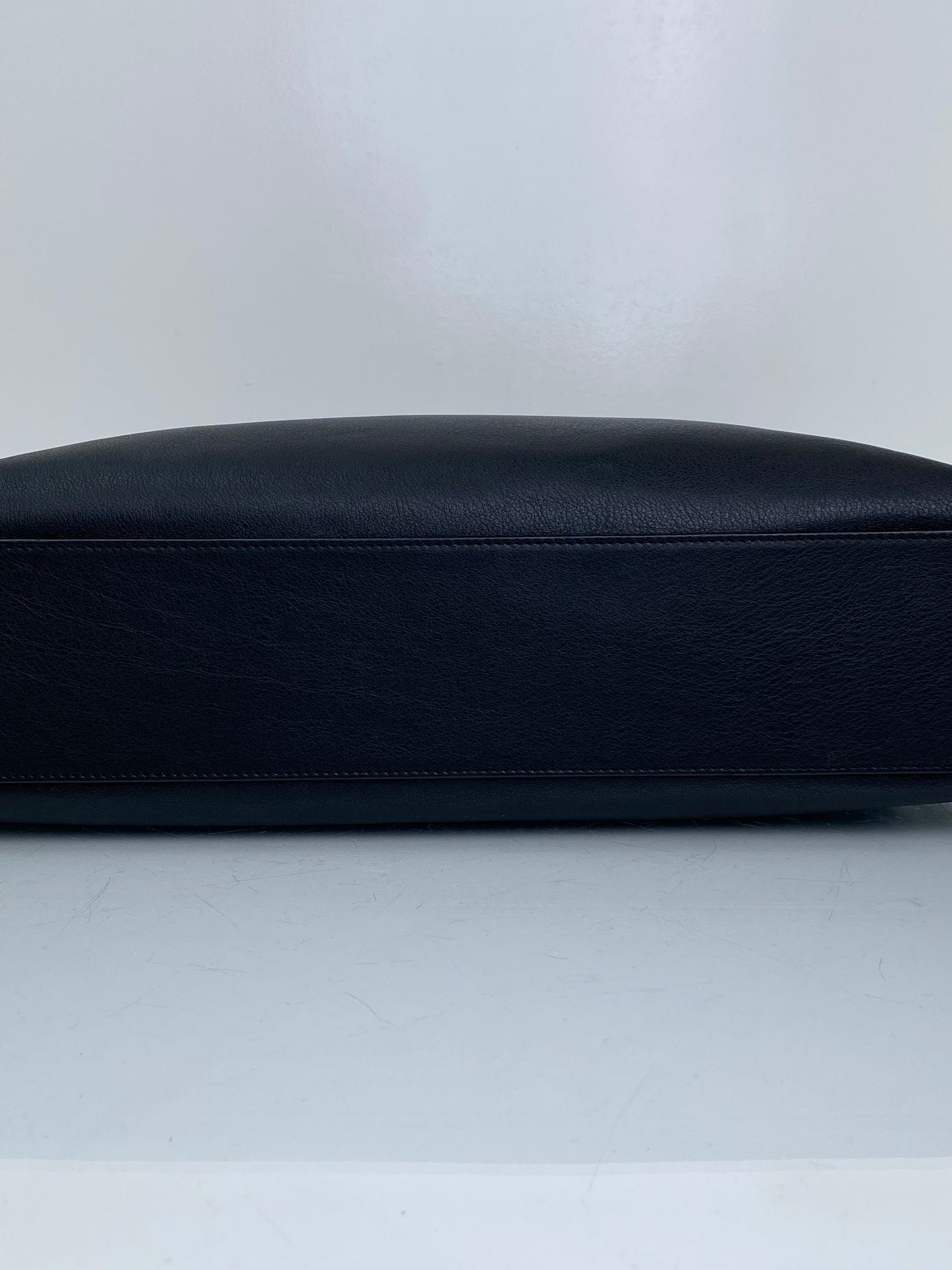 Loewe Black Leather Logo Tote GHW