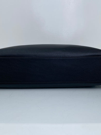 Loewe Black Leather Logo Tote GHW