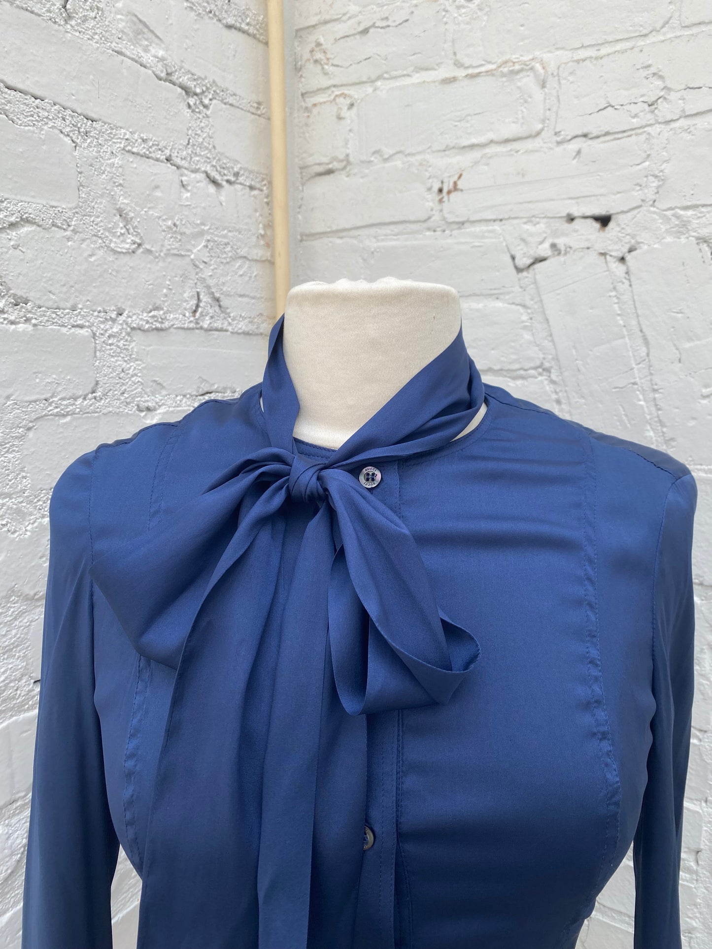 Gucci Navy Silk Blouse, 40
