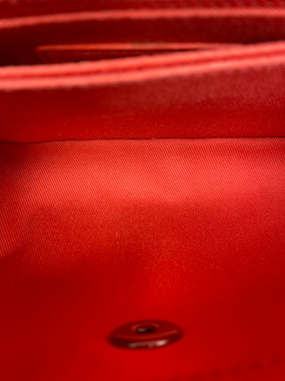 Chanel Red Chevron Coco Handle Bag SHW