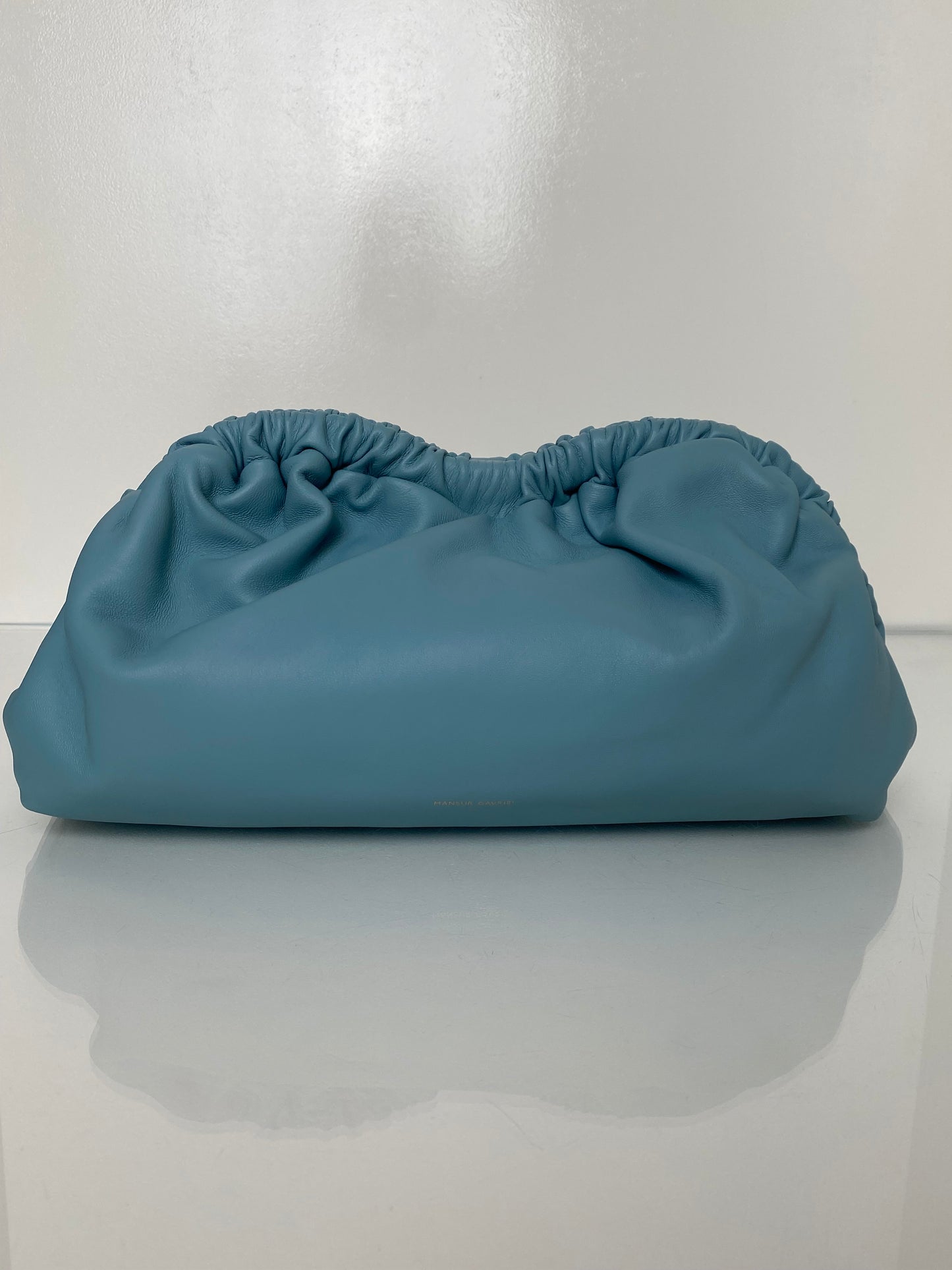 Mansur Gavriel Blue Leather Cloud Clutch