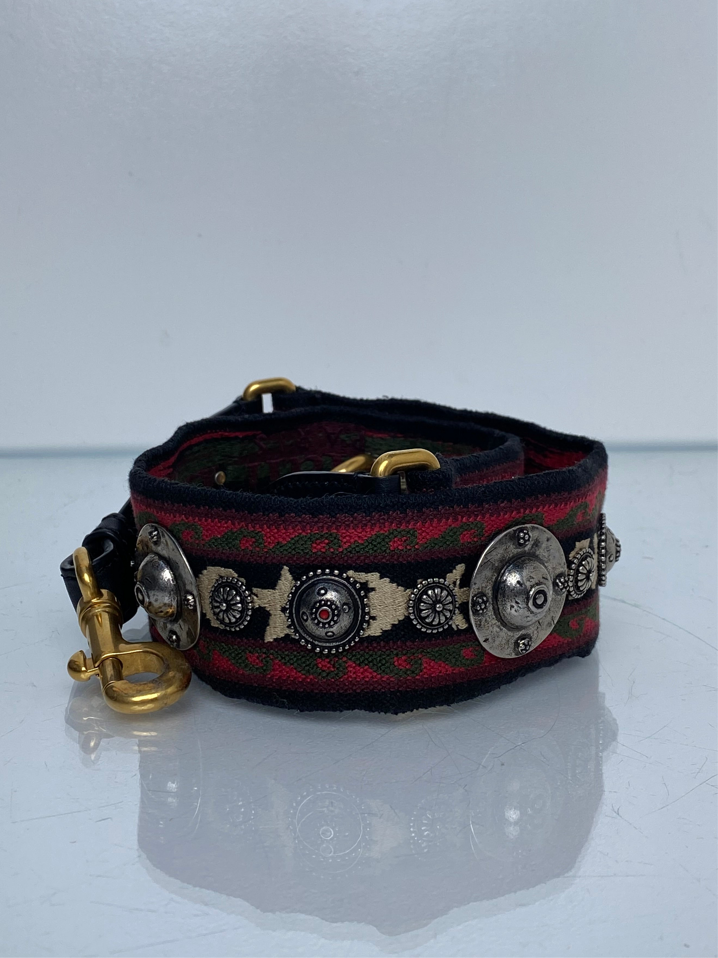 Dior Black & Red Studded Bag Strap TTHW