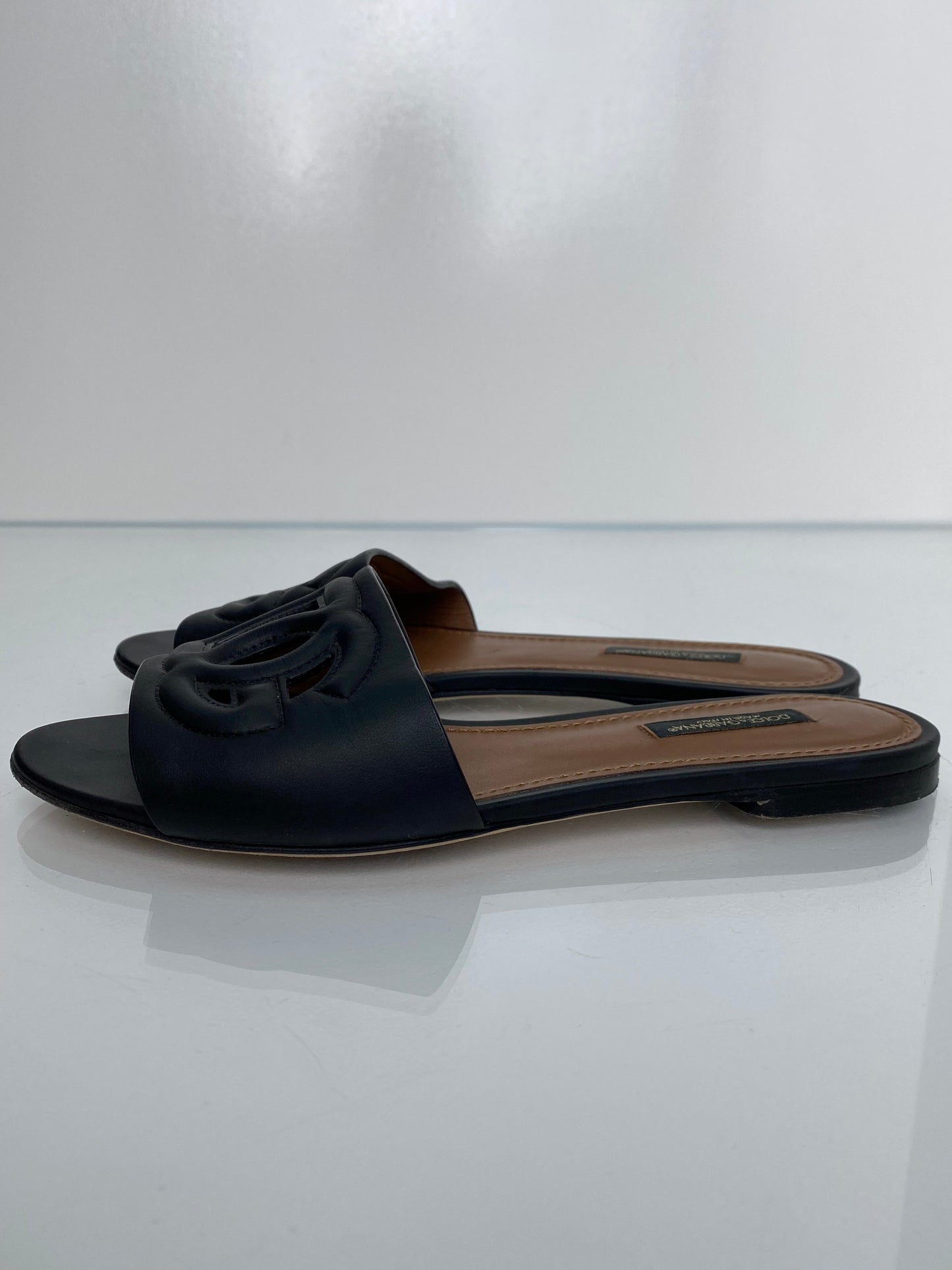 Dolce & Gabbana Black Logo Sandals, 36