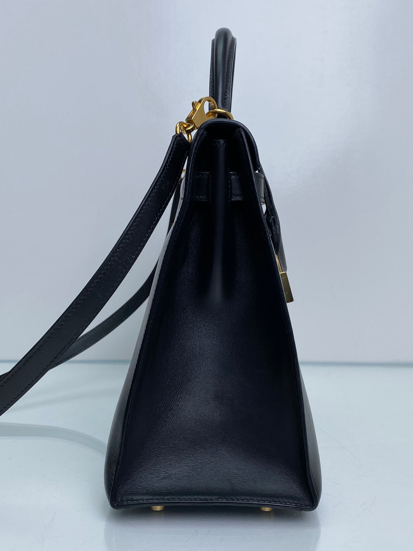 Hermes Kelly Sellier Noir Box Calf GHW #G