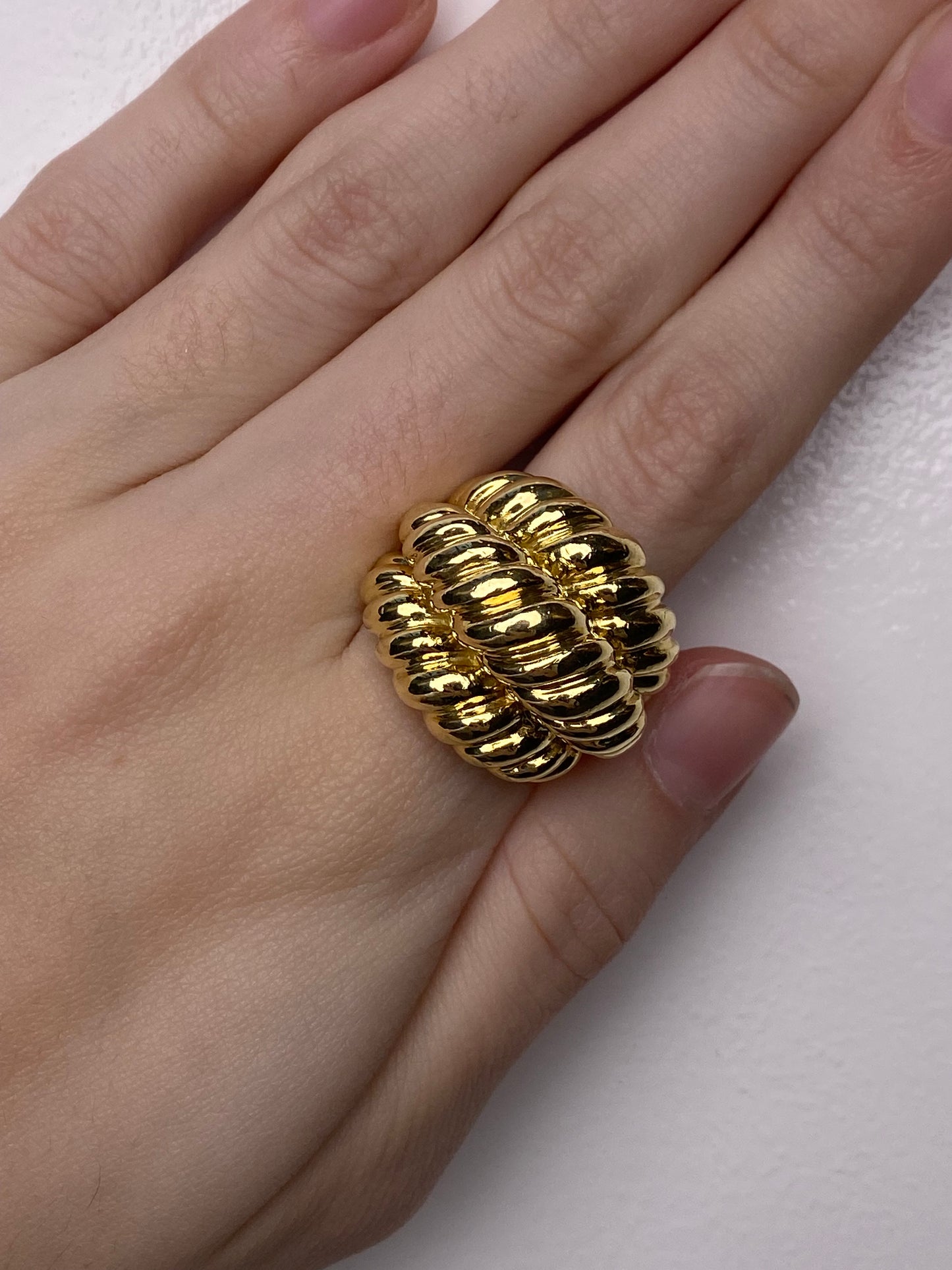 18KY Woven Dome Ring, 6.75