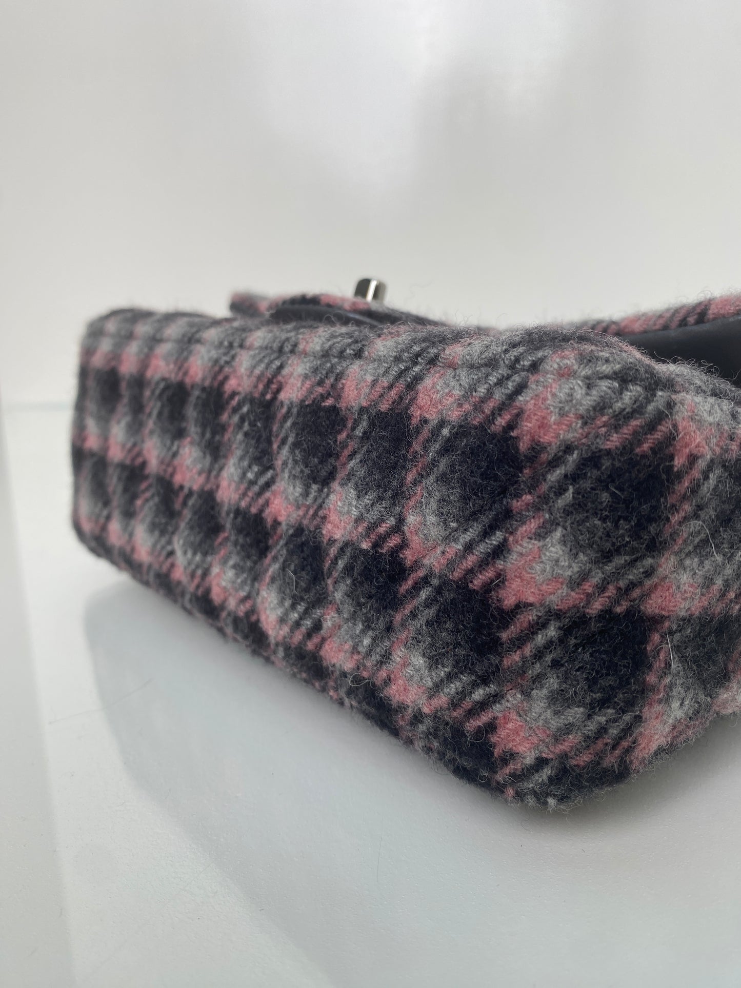 Chanel Classic Flap Small Pink/Black Wool SHW
