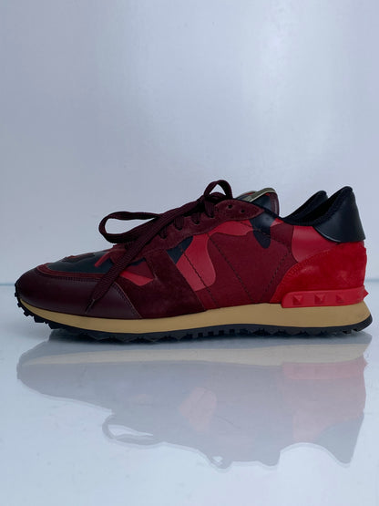 Valentino Men’s Red & Burgundy Suede Camo Sneakers, 43