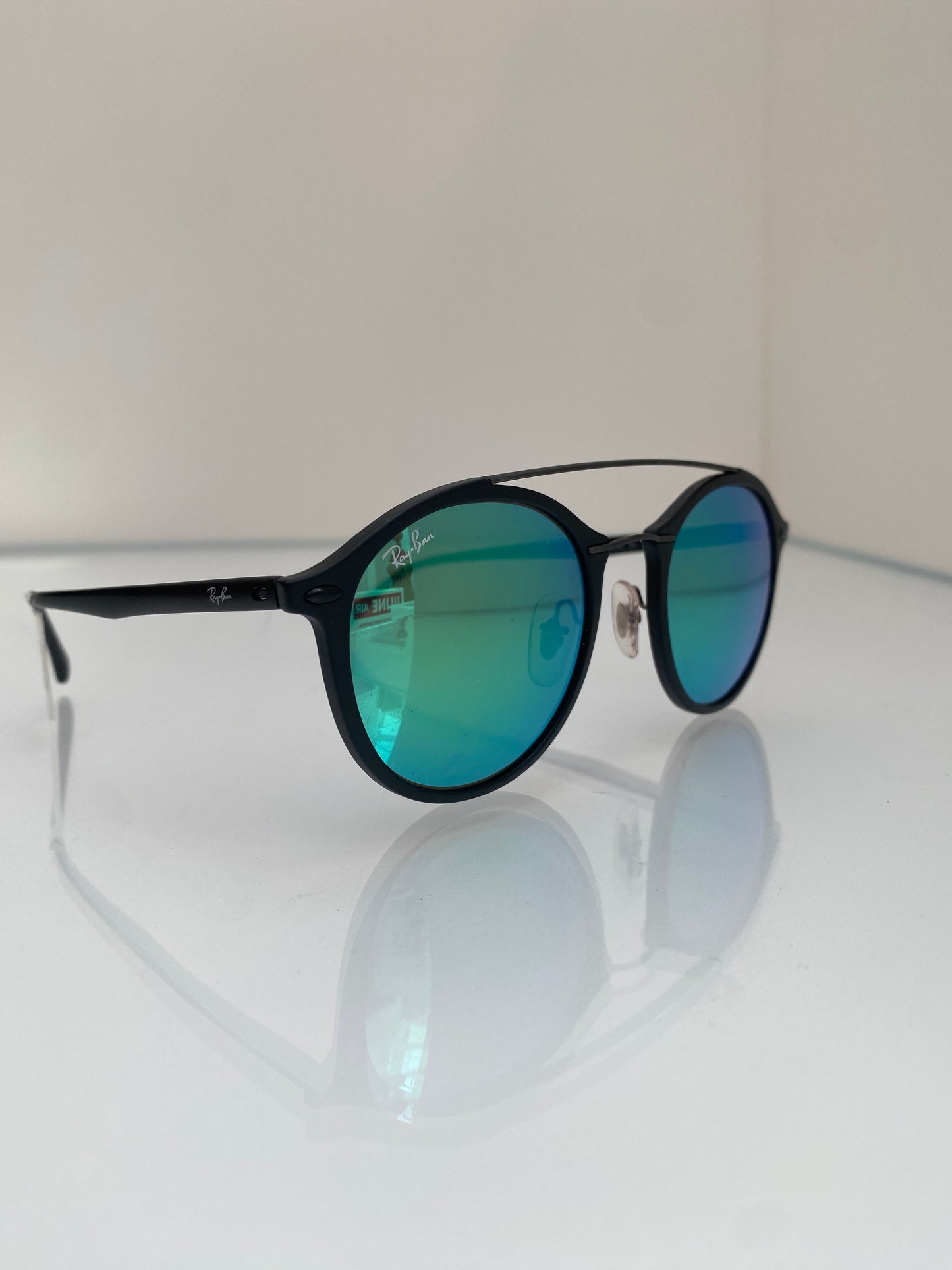 Rayban Black Green & Blue Round Sunglasses