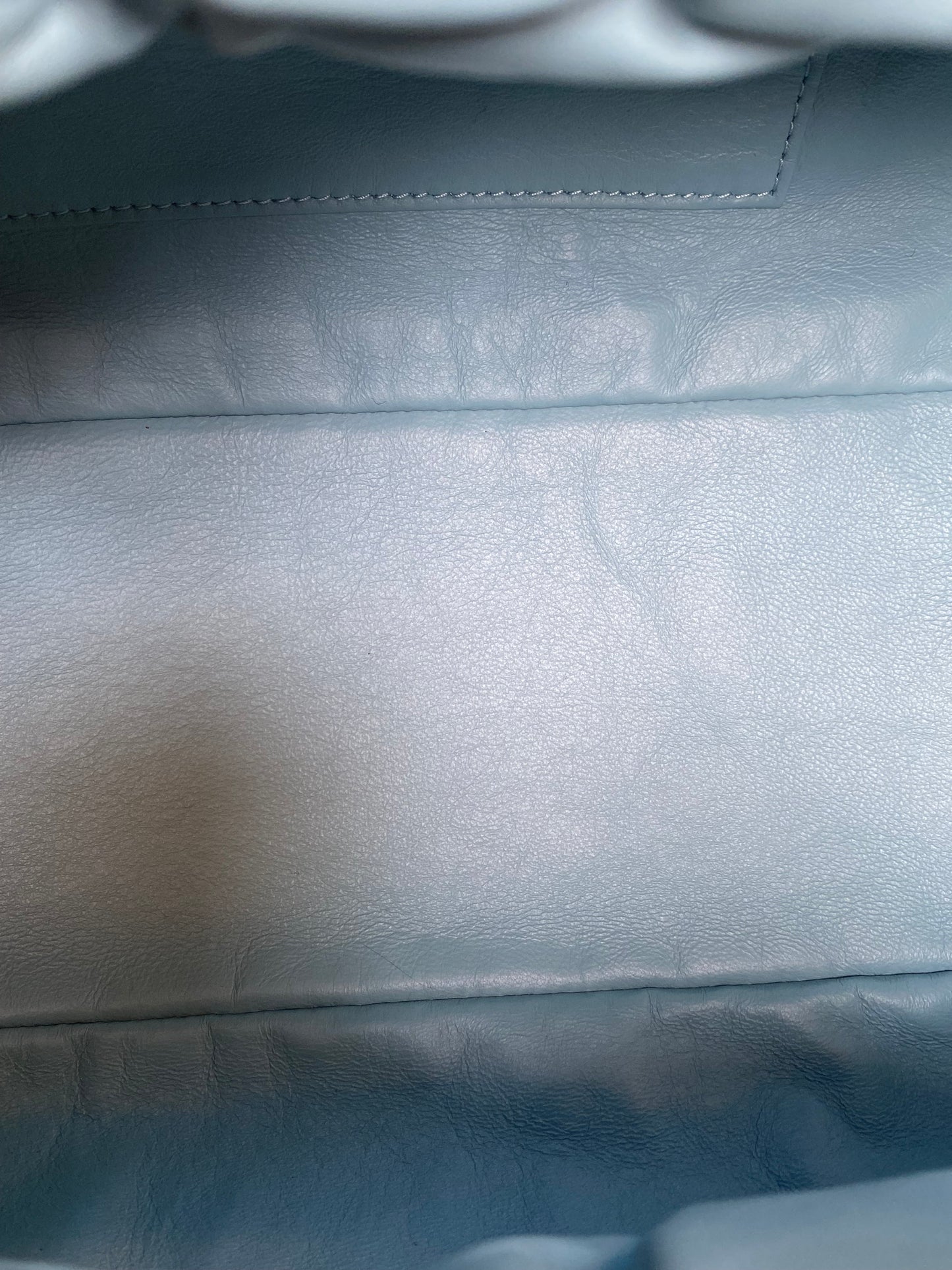 Mansur Gavriel Blue Leather Cloud Clutch