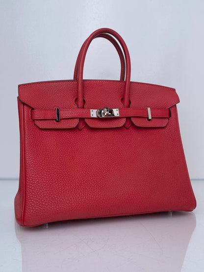 Hermes Birkin 25 Rouge Casaque Togo #C