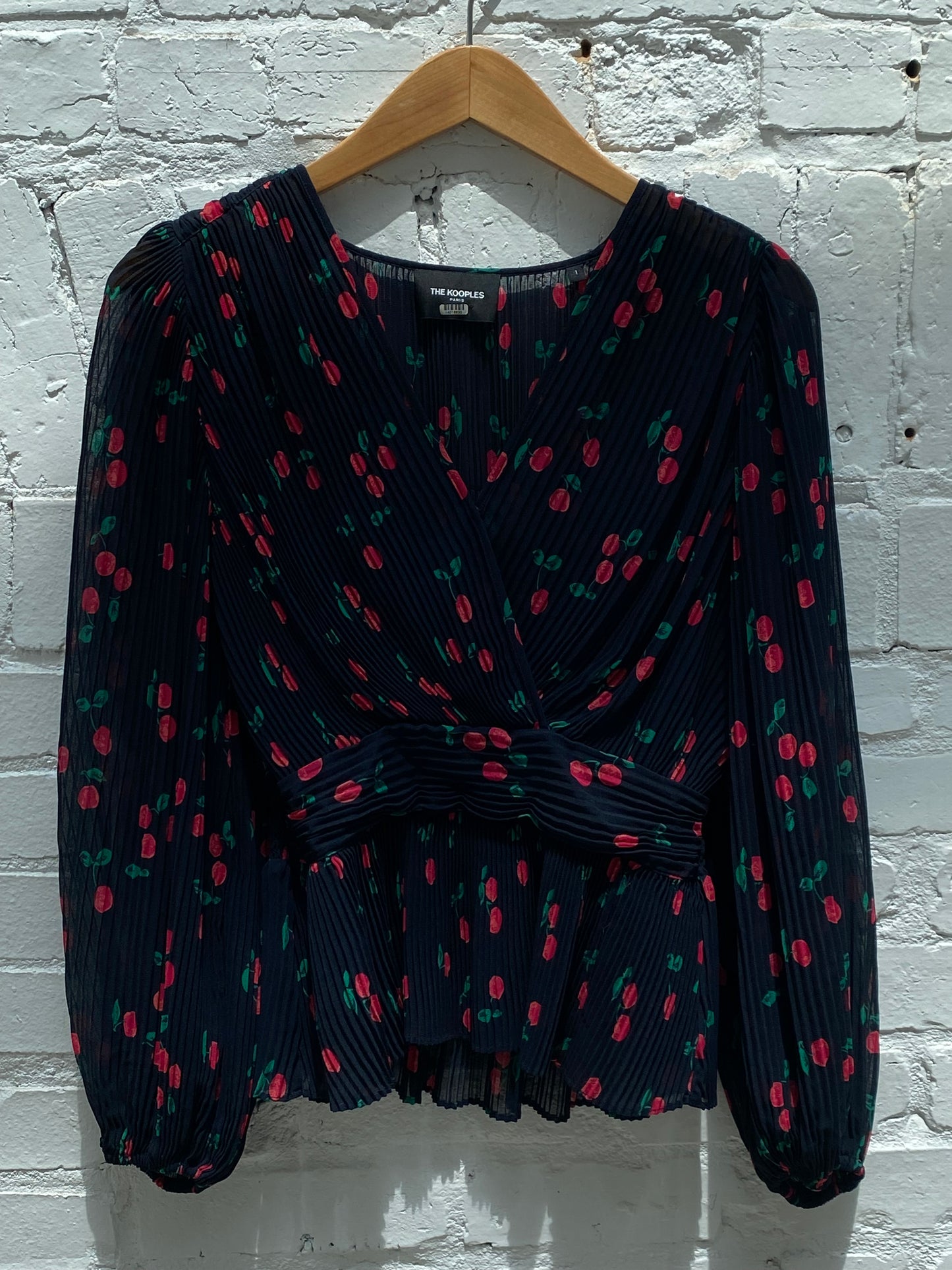 The Kooples Black Cherry Sheer Blouse, EST S