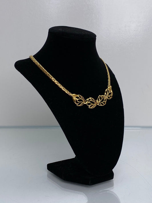 Dior Vintage Gold Leaf Necklace