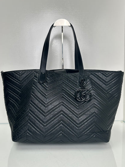 Gucci Black Leather Marmont Large Tote Bag BHW