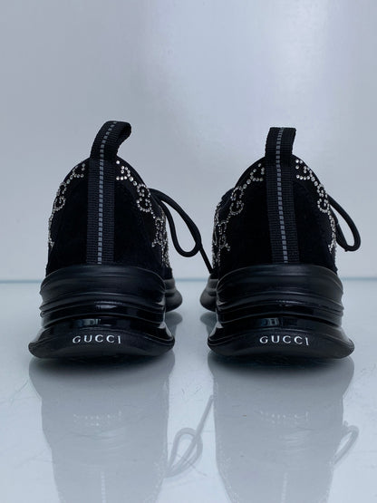 Gucci Black Crystal GG Sneakers, 39